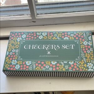 Anthropologie Floral Checkers Set